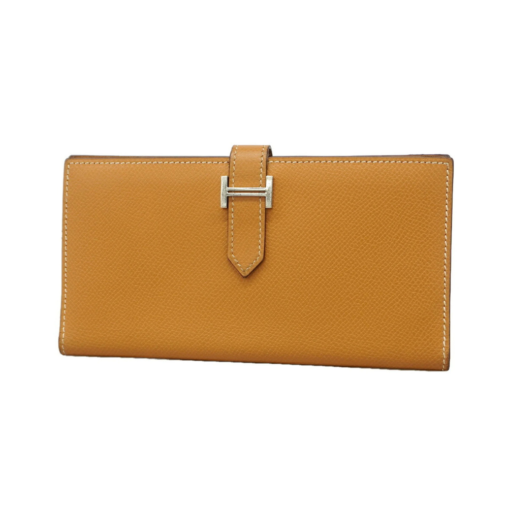 Hermes Bearn Long Wallet, Veau Epsom Leather, Natural Sable, □J Stamp, Women'...